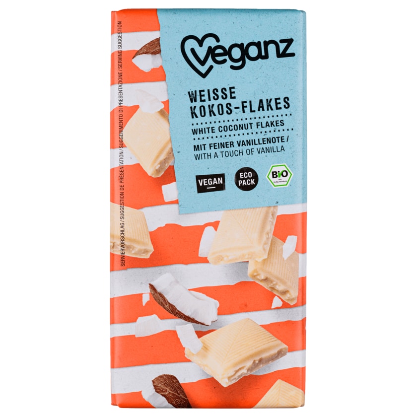 Veganz Bio Weiße Rice Choc Kokos-Flakes vegan 80g
